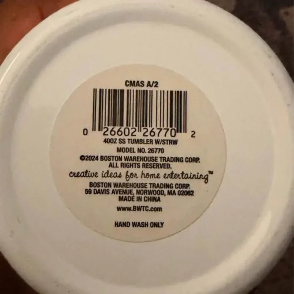 Boston Warehouse 40oz Snowflake Tumbler